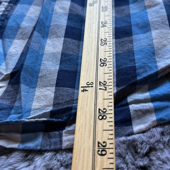 J Crew Factory Button-Down check plaid Blue long sleeve size M - Picture 9 of 10